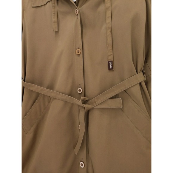 vtg London Fog Trench Coat Womens 16 PET Hooded Faux Fur Lined Belted Maincoat - Picture 3 of 9